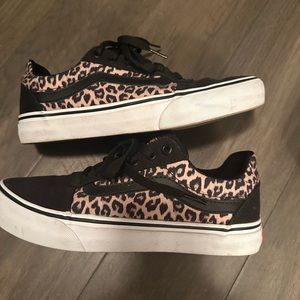Women’s Vans cheetah and black sneakers